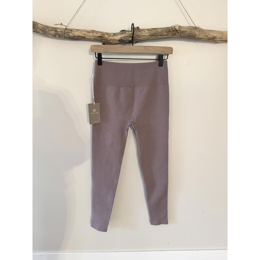 Everlane Leggings Seamless Ribbed Waist Lavender‎ Purple Activewear M/L - Picture 6 of 6